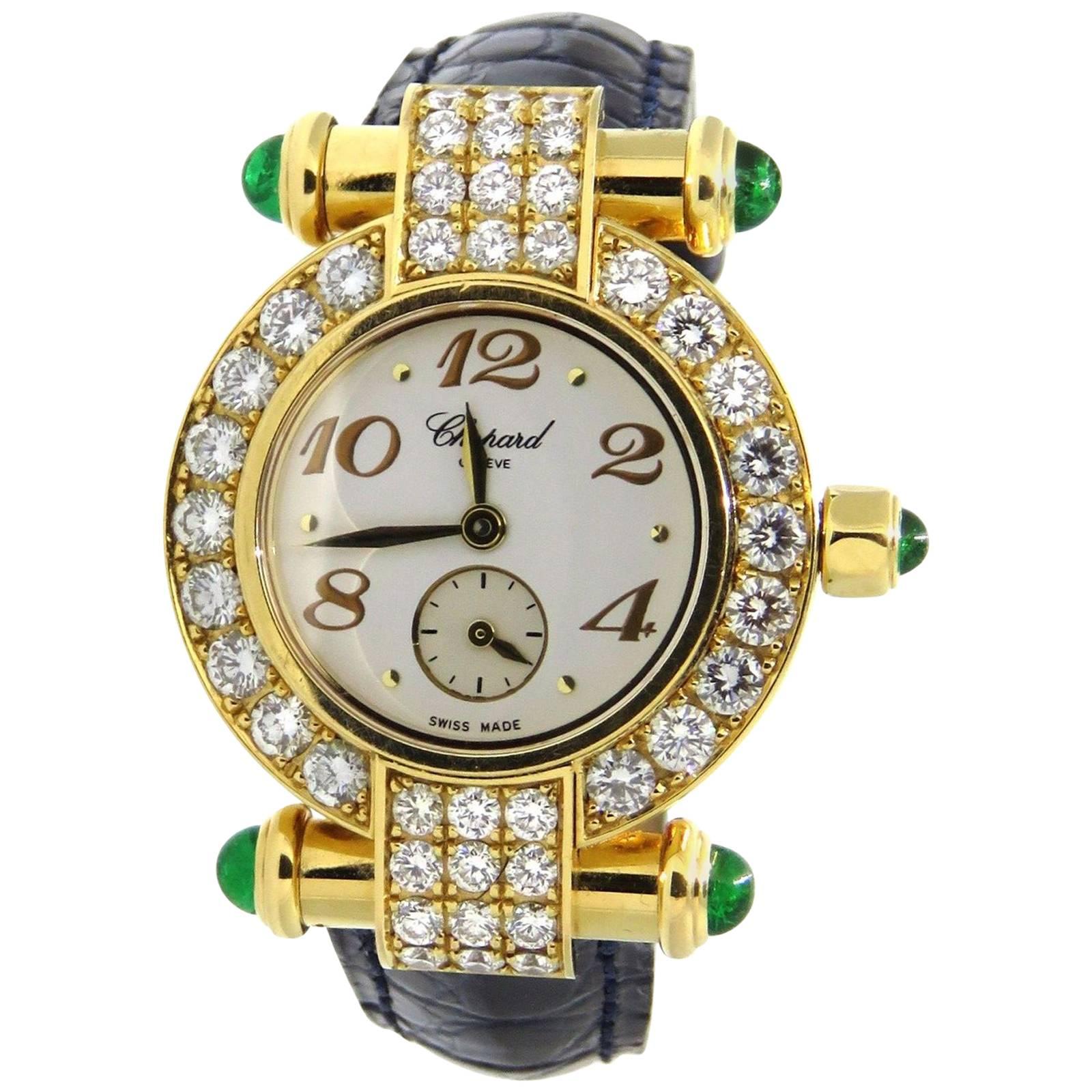 Chopard LadiesYellow Gold Diamond Emerald Imperiale Quartz Wristwatch