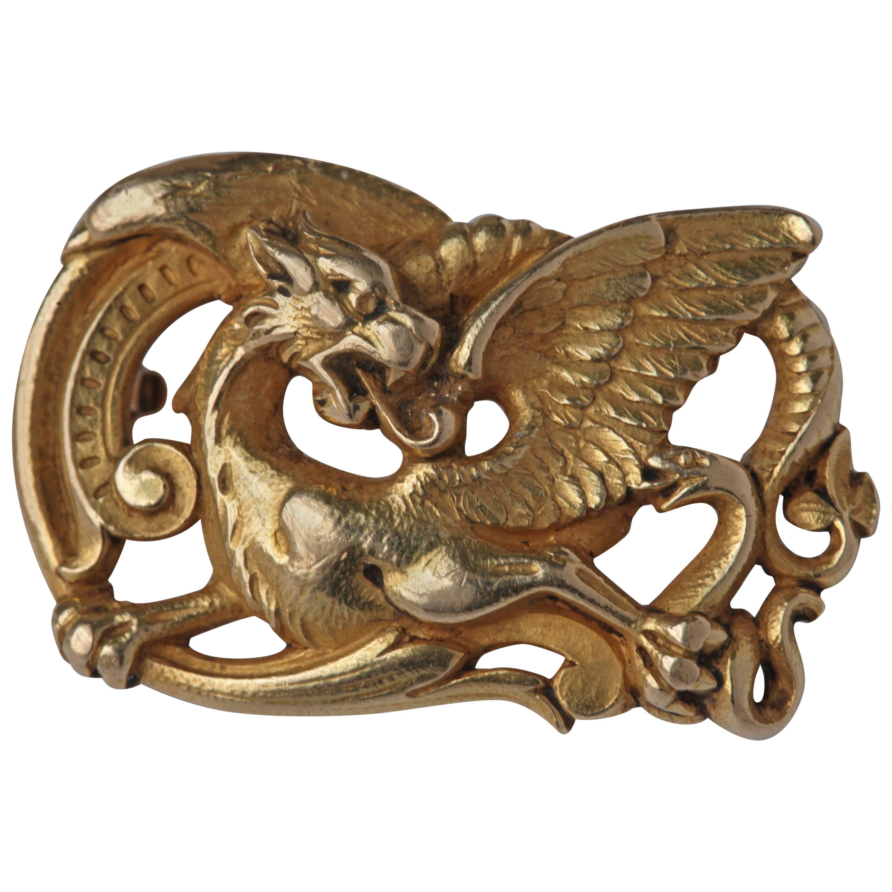 Wièse Gothic Revival Dragon Brooch