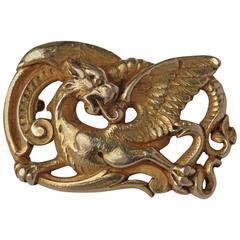 Antique Wièse Gothic Revival Dragon Brooch