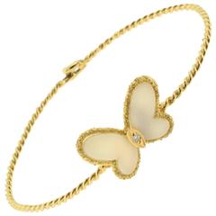 Van Cleef & Arpels Estate Diamond and Coral Butterfly Bracelet