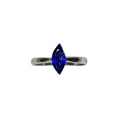 0.60ct Sapphire ceylon marquise engagement ring in platinum.