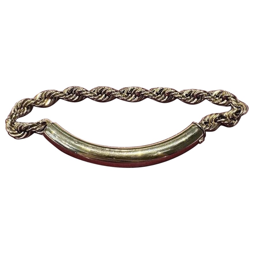 CARTIER Retro 14k Yellow Gold ID Bracelet w/Pouch Circa 1940s