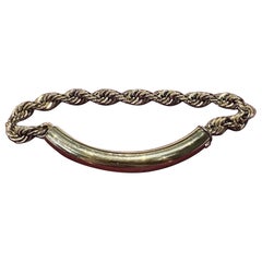 CARTIER Retro 14k Yellow Gold ID Bracelet w/Pouch Circa 1940s