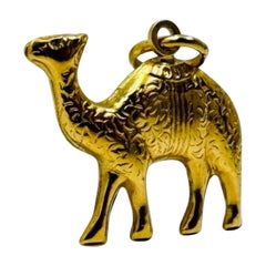 Exquisite 18K Gold Camel Charm Pendant