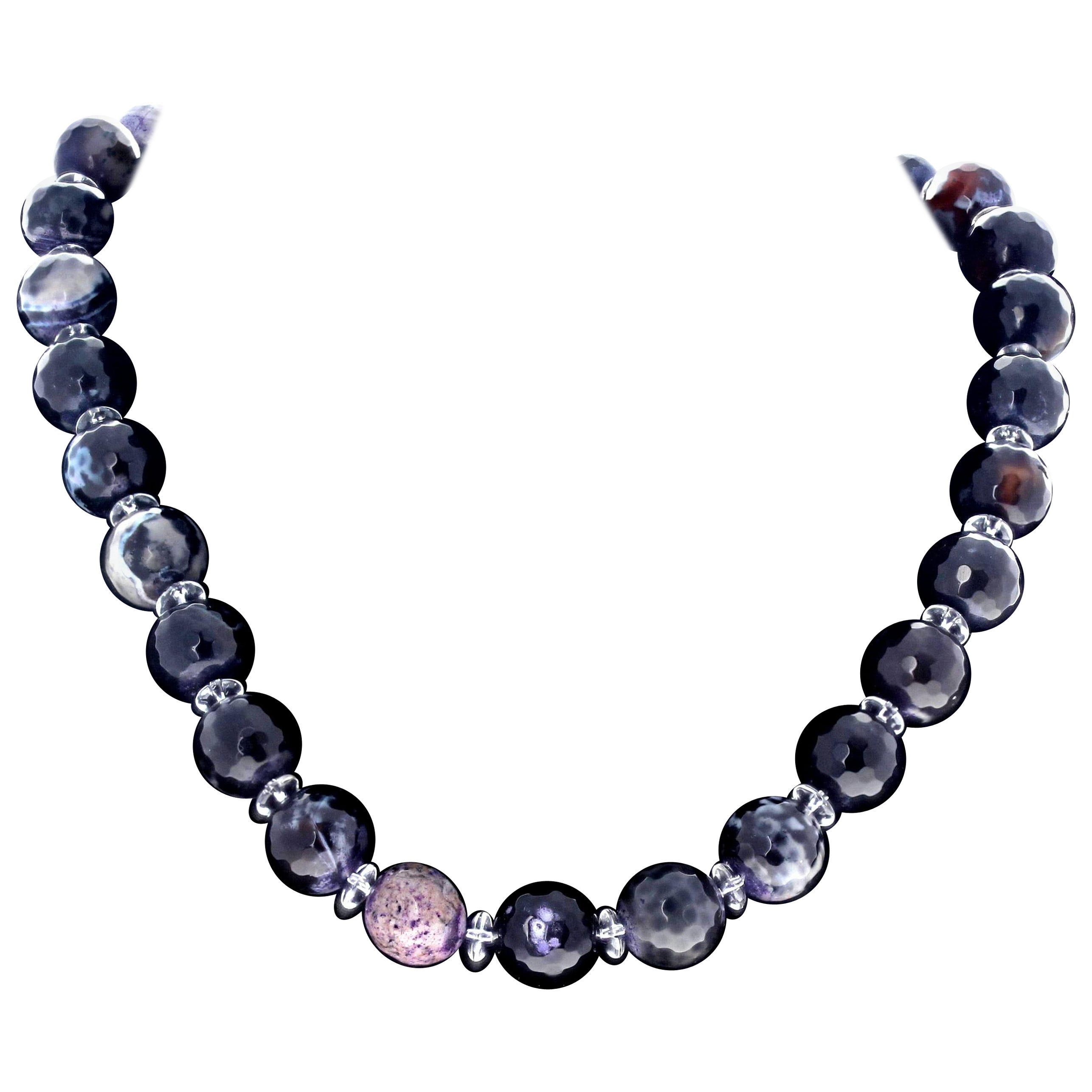 AJD Interessante collana di Agata di Fuoco e Quarzo Bianco Naturale da 19".