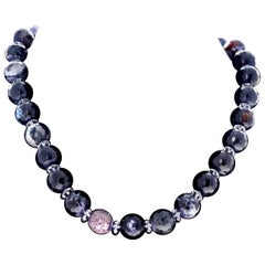 AJD Interesting Lovely Fire Agate & Natural White Quartz 19" Necklace