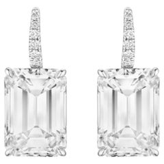 GIA Certified 6 Carat Diamond Emerald Cut Earrings
