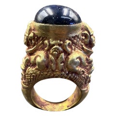 Bochic Curated Antique Ring From Burma 18k Solid Gold & Antique Agate