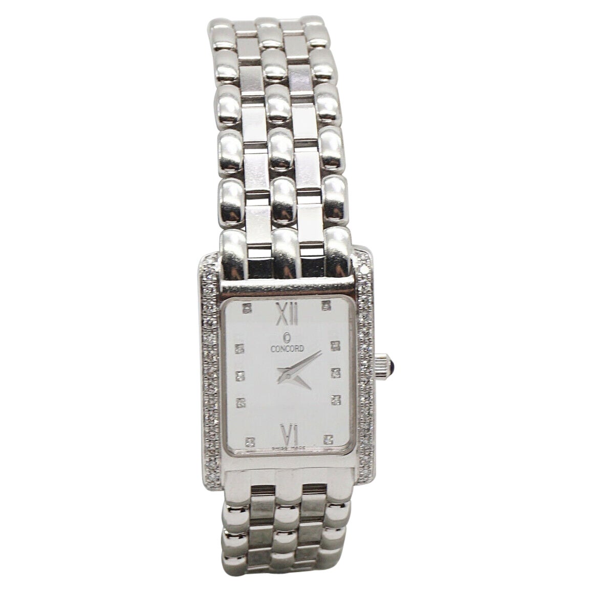 18k White Gold Concord Veneto Mirrored Dial with Diamonds - 71.2g For Sale