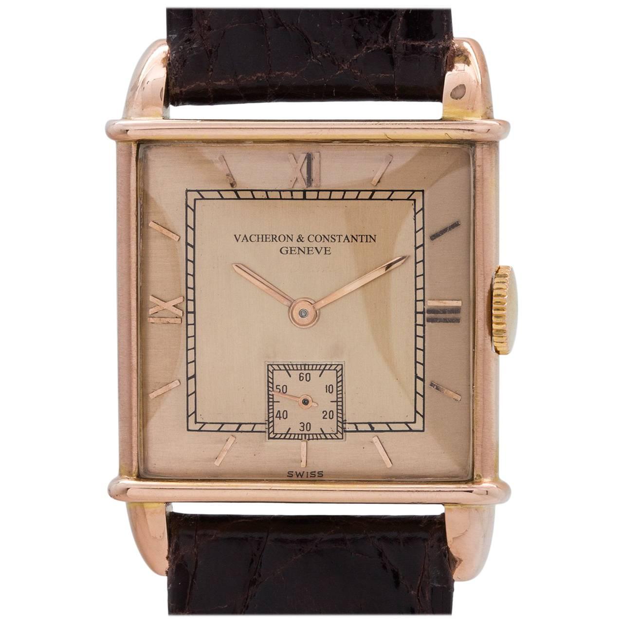 Vacheron & Constantin Pink Gold Manual Wind Dress Wristwatch circa 1940