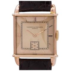 Vacheron & Constantin Pink Gold Manual Wind Dress Wristwatch circa 1940