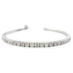 Bracelet tennis en or blanc 14 carats avec diamants naturels de 5,36 carats