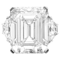 GIA Certified 10.02 Carat Emerald Cut Diamond Ring with Trapezoid Diamonds