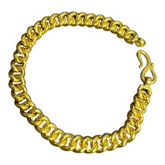 Cuban Link 24 Karat reines Gelbgold Massives Armband, 65 Gm, Unisex , 8 INCH