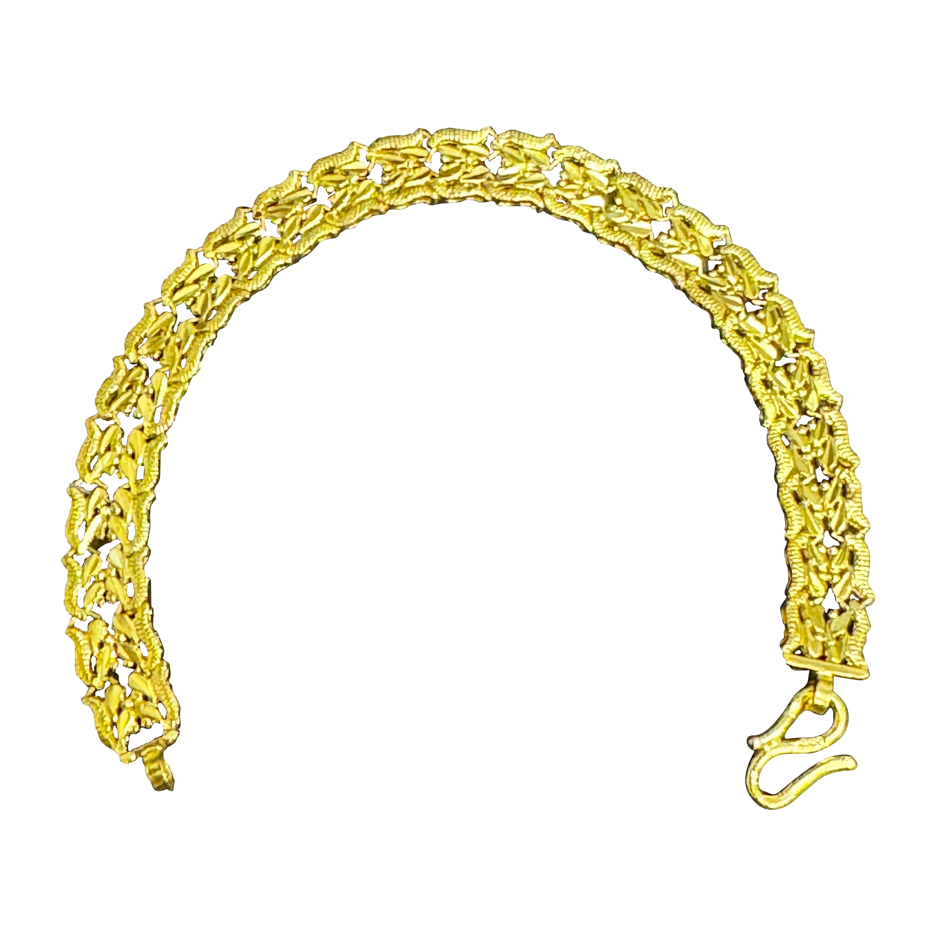 Multi Link 24 Karat Pure Yellow Gold Solid Bracelet, 15.4 Gm, Unisex , 7 INCH