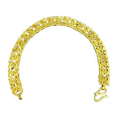 Bracciale Multi Link in oro giallo puro 24 carati, 15,4 gm, Unisex, 7 POLLICI