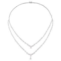 Collar de diamantes multiforma SI/H de 16,43 quilates reales Joyas de oro blanco de 18 quilates