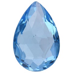 TJD, topaze bleue suisse naturelle non sertie de 7,26 carats, pierre précieuse en forme de poire pour bague/pendentif