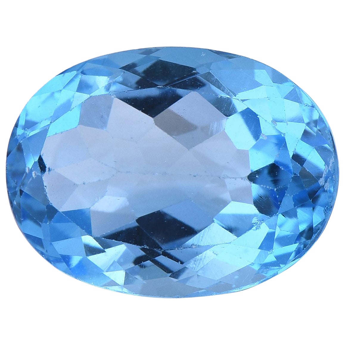 TJD Loose Natural Swiss Blue Topaz 11.73ct Oval Shape Gemstone for Any Jewellery