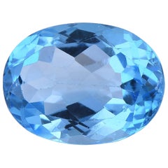 TJD Loose Natural Swiss Blue Topaz 11.73ct Oval Shape Edelstein für jeden Schmuck