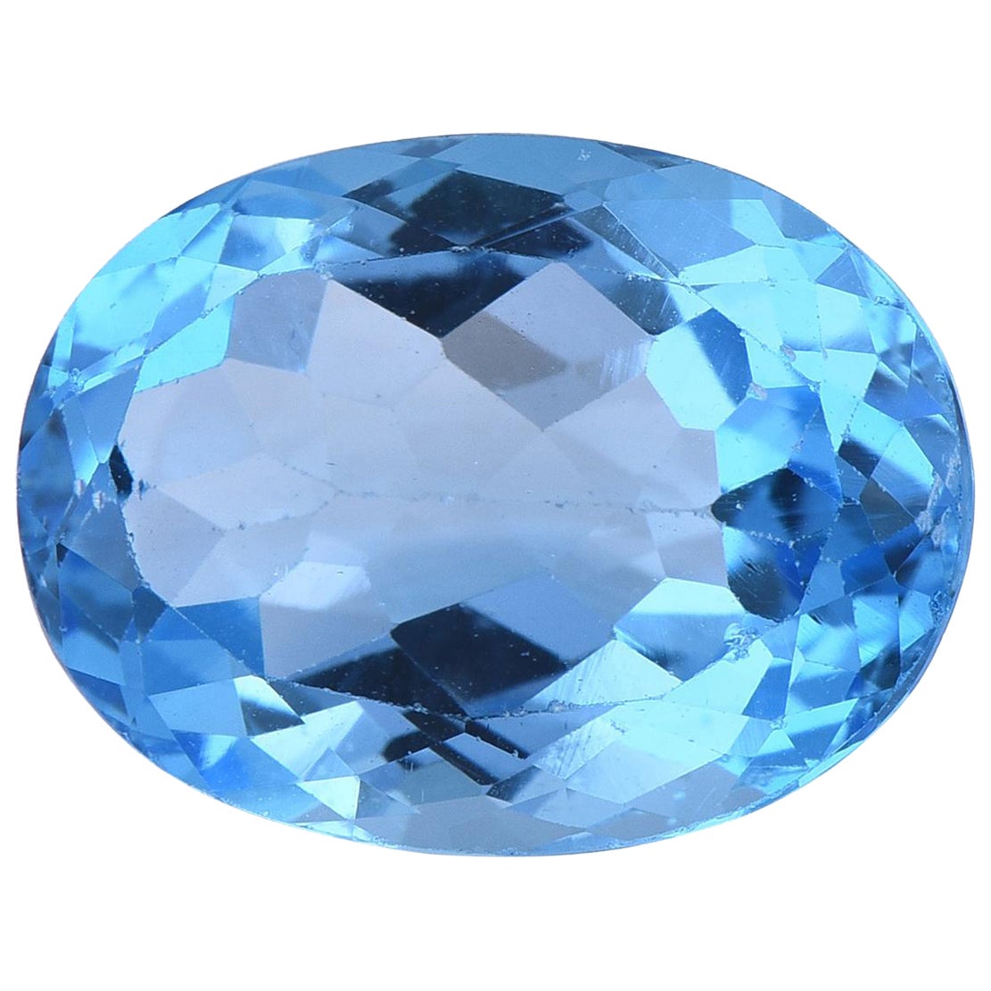 TJD Loose Natural Swiss Blue Topaz 11.59ct Oval Shape Gemstone for Any Jewellery