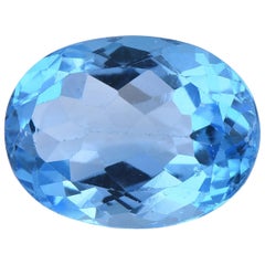 TJD, topaze bleue suisse naturelle non sertie de 11.59 carats, pierre précieuse de forme ovale pour tout bijou