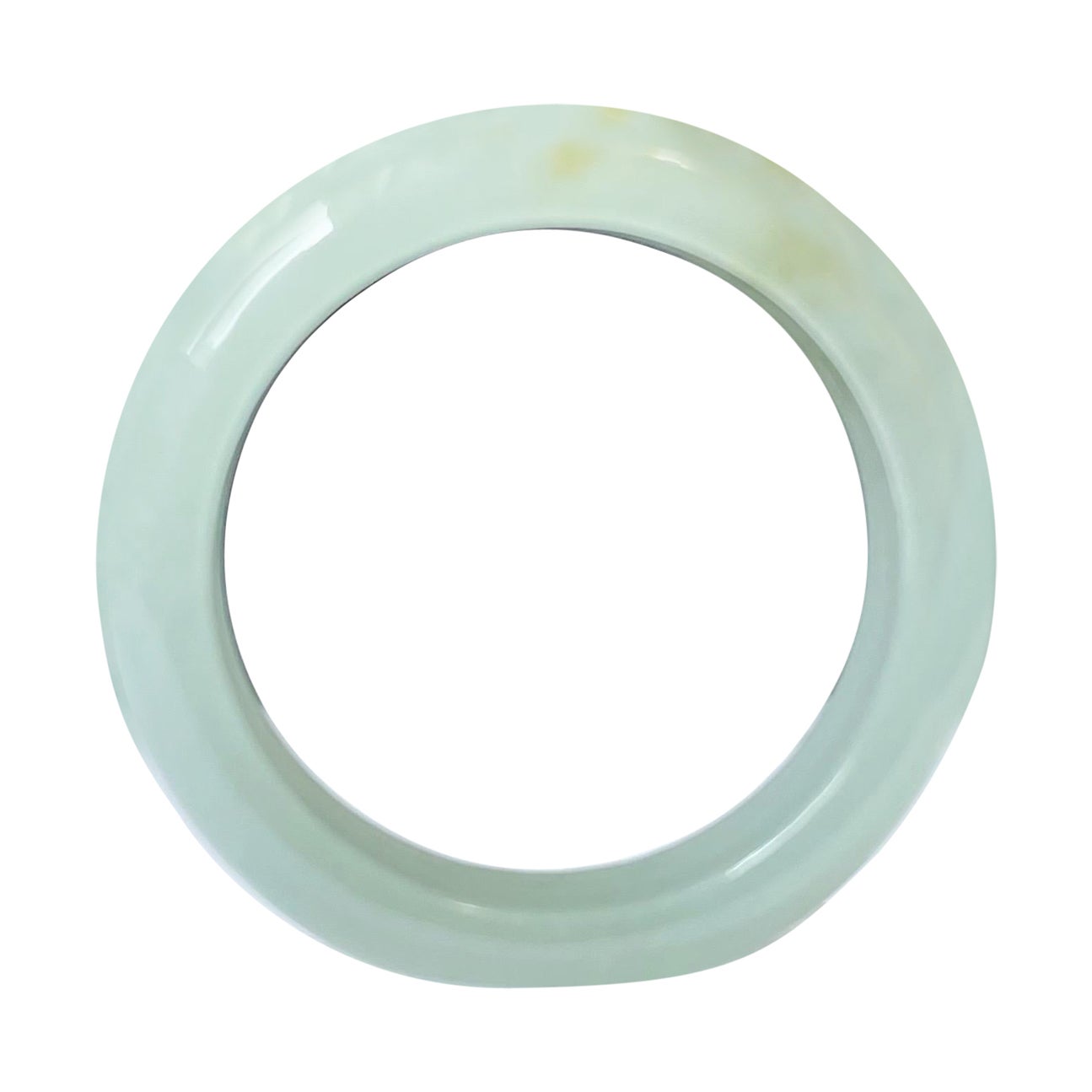 Bague en jadéite naturelle du Myanmar (vert pâle)  19.2mm Bijoux en Jade Minimaliste