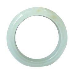 Anillo Natural de Jadeíta Verde Pálido de Myanmar  Joyas minimalistas de jade de 19,2 mm