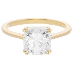 Anello nuziale con diamante taglio cuscino da 2,50 carati SI/H Solitario in oro giallo 18 carati