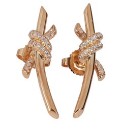 Tiffany & Co. Tiffany Knot Diamond Earrings in 18k Rose Gold 0.09 CTW
