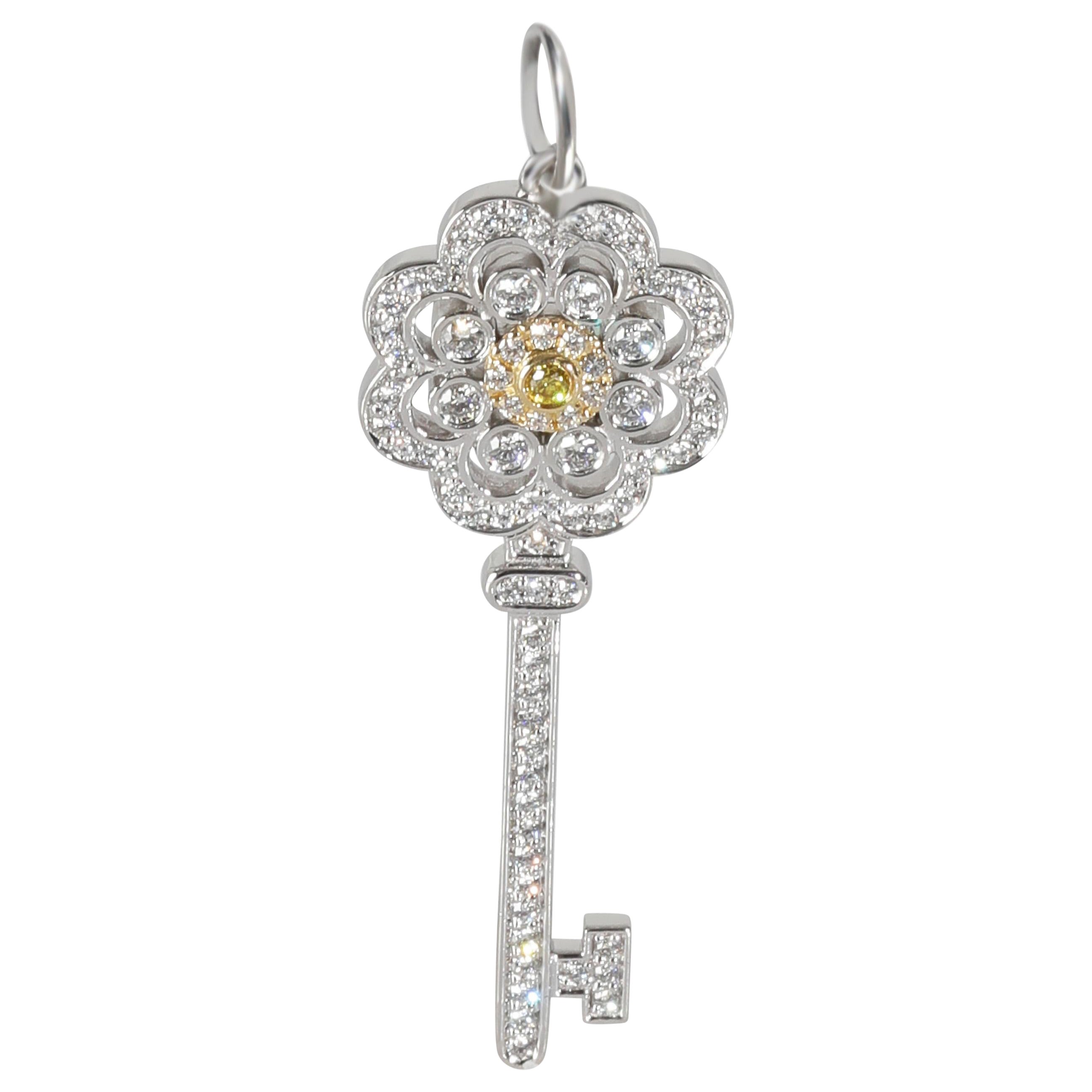 Tiffany & Co. Key Collection Diamond Pendant in 18k Yellow Gold/Platinum Fancy Y