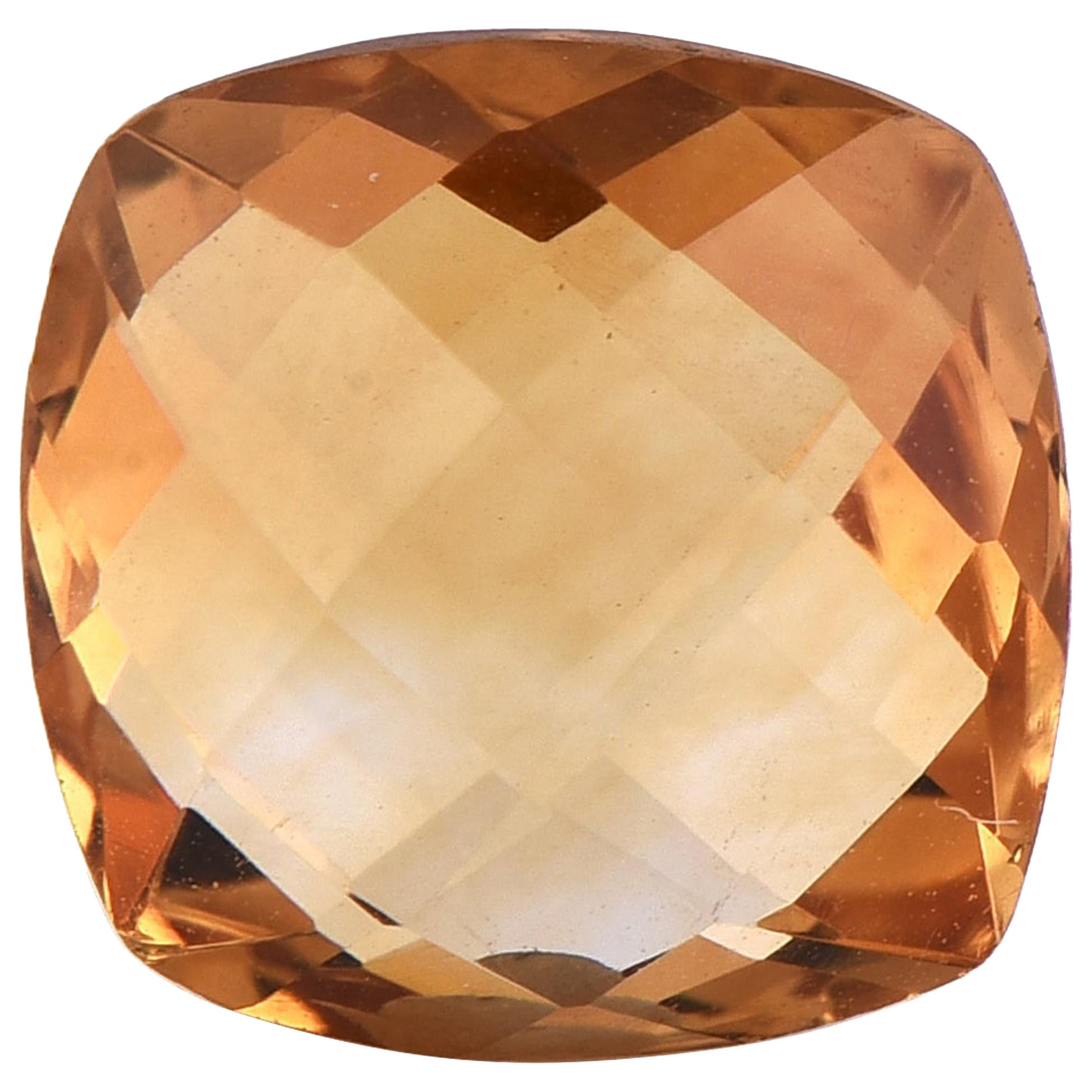 TJD Loose 3.95 Ct Cushion Cut Yellow Natural Citrine Gemstone for Ring & Pendant