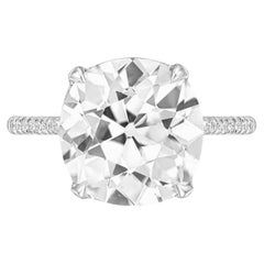 EGL Certified 3.93 Carat Old European Diamond Ring