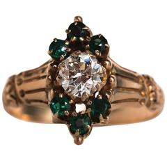 1900s Late Victorian GIA Certified .51 Carat Diamond Yellow Gold Engagement Ring 11