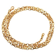 Steven Battelle Handmade Hammered Mid-Weight Chain 18K Gold 18 Inch