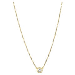 Faye Kim 18 Karat Gold Round Brilliant Cut Diamond Solitaire Necklace -.36 carat