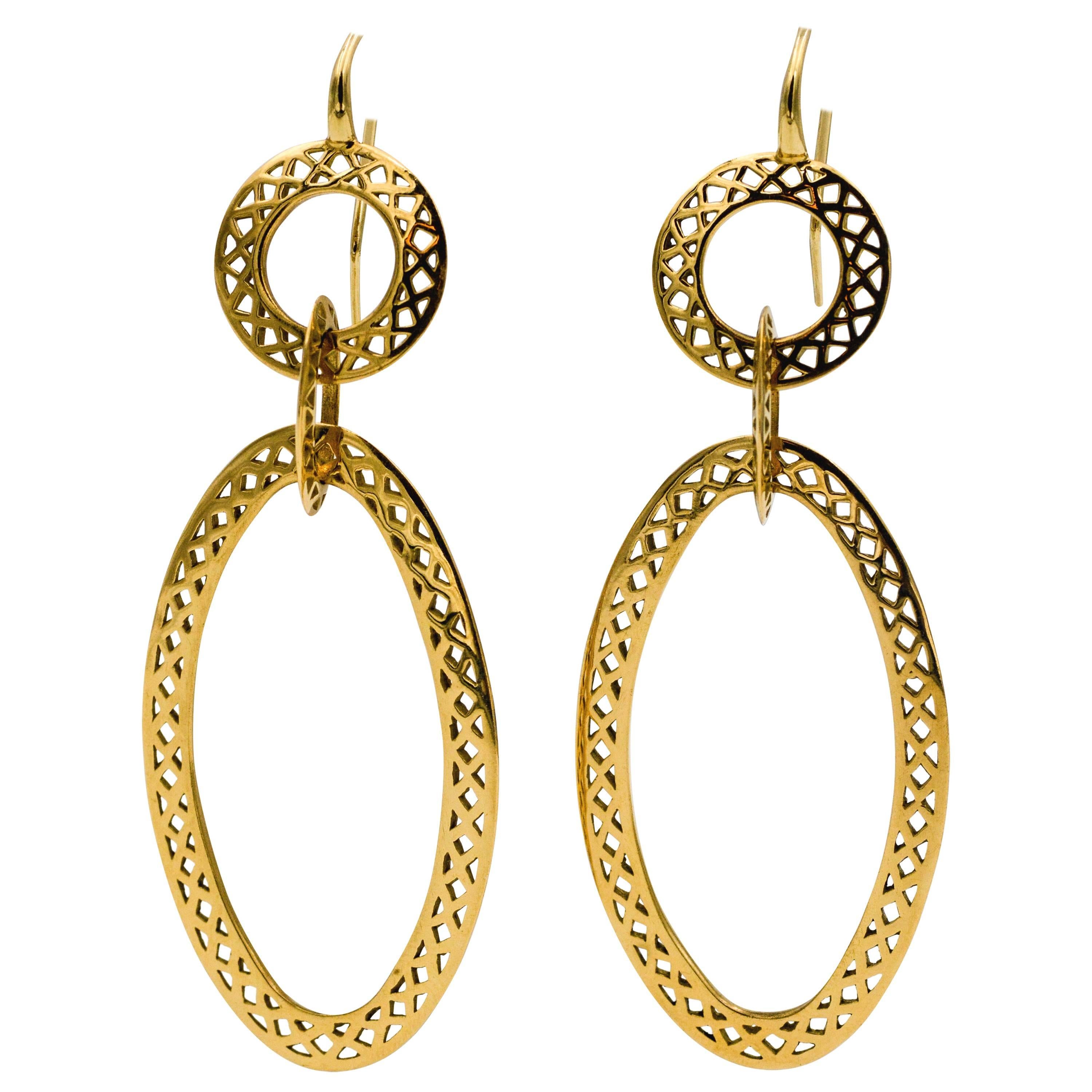 Ray Griffith Yellow Gold Gypsy Hoop Earrings