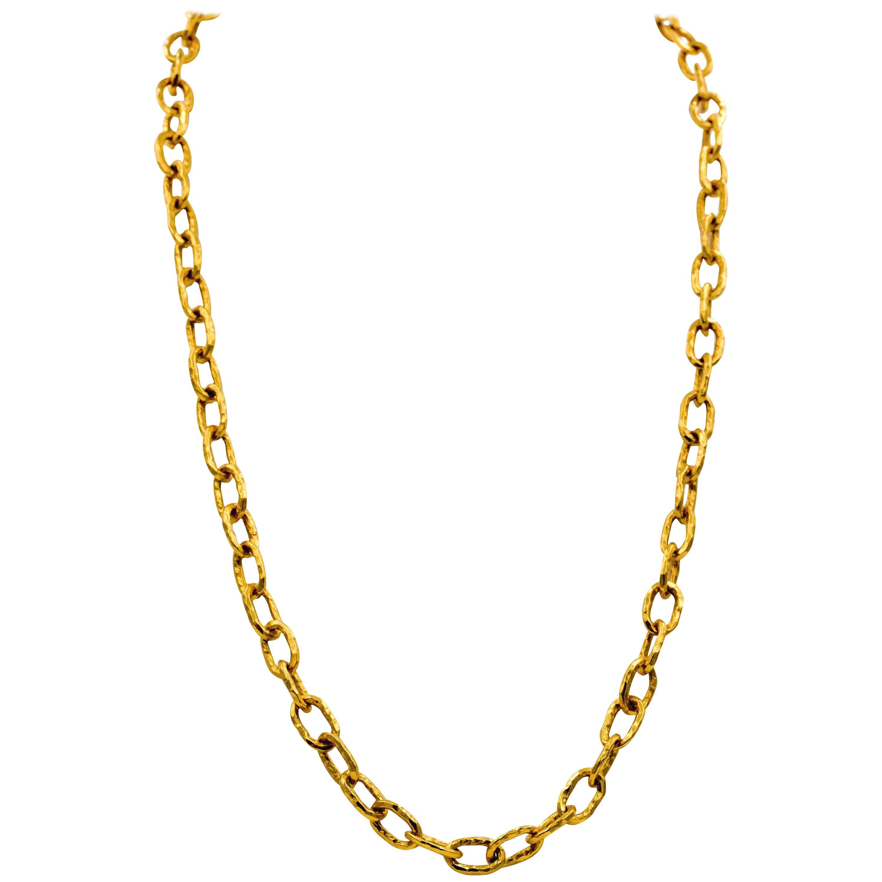 Jean Mahie Medium Cadene 22 Karat Yellow Gold Chain Necklace