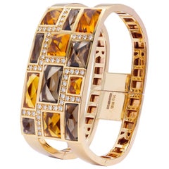 Rodney Rayner Armband aus 18 Karat Roségold mit Citrin und Rauchquarz in Set