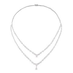 Collar de diamantes multiforma SI/H de 16,43 quilates reales Joyas de oro blanco de 14 quilates