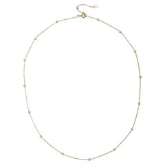 Faye Kim 18 Karat Gold and Diamond Station Necklace - .60 carats twt