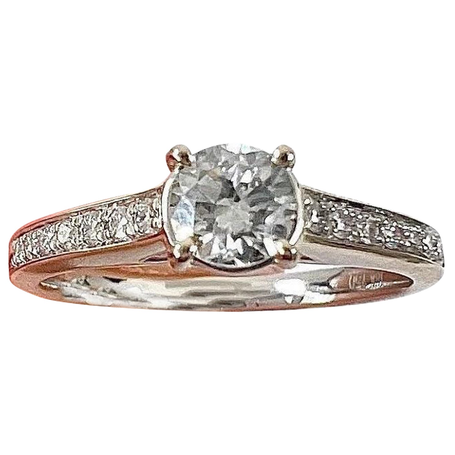 18ct White Gold Diamond Engagement Ring With Diamond Shoulders 0.67ct Total