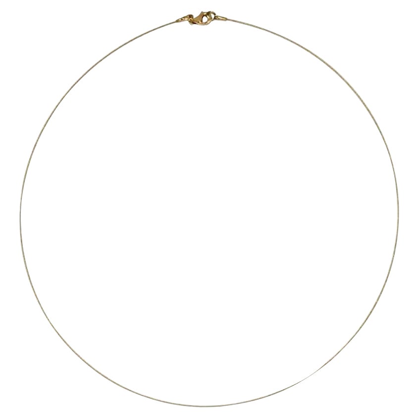 Italian 18 Karat Yellow Gold 16" Twist Cable Omega Wire Choker Necklace