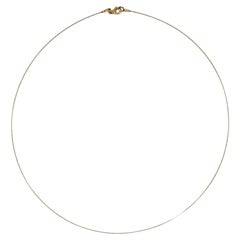 Italian 18 Karat Yellow Gold 16" Twist Cable Omega Wire Choker Necklace