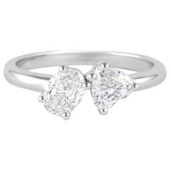 Alexander Beverly Hills Anillo Toi Et Moi de diamantes en forma ovalada y corazón de 0,98 ct 18k
