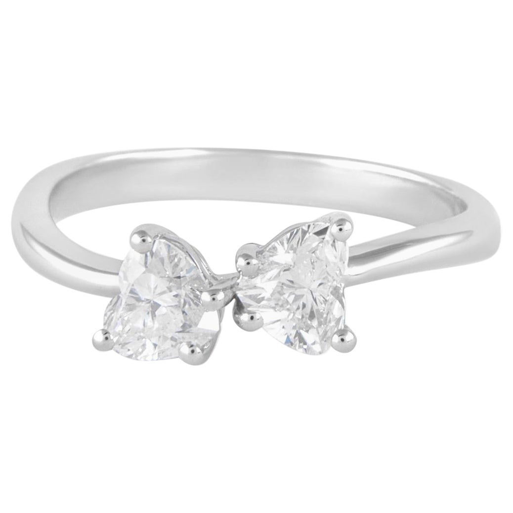 Alexander Beverly Hills 0.85ct Heart Shape Diamond Toi Et Moi Ring 18k