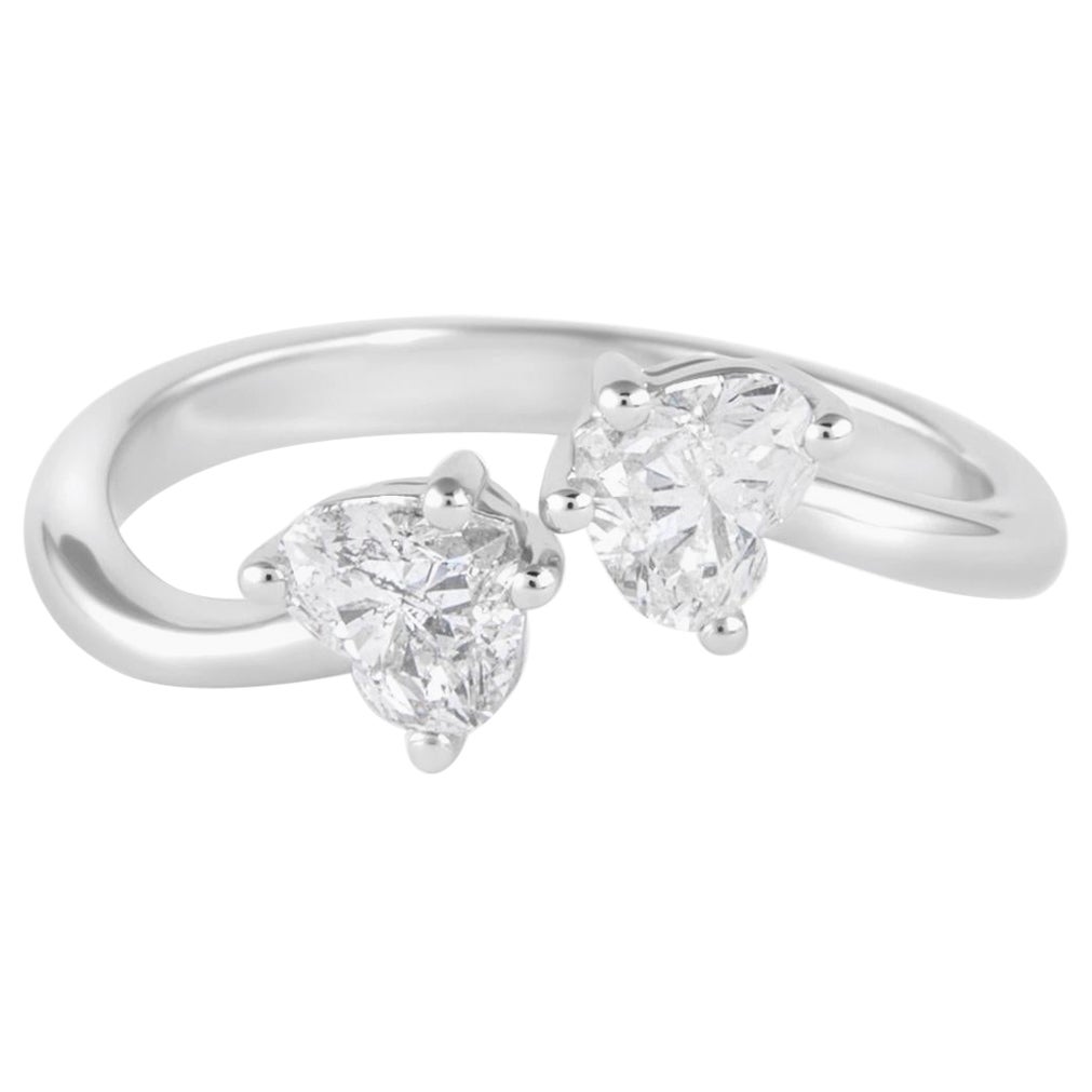 Alexander Beverly Hills 0.91ct Heart Shape Diamond Toi Et Moi Ring 18k