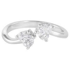 Alexander Beverly Hills 0,91 Karat herzförmiger Diamant Toi Et Moi Ring 18k