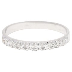 Alianza de Diamantes Fina 0,15ctw, Oro Blanco 14k, Engaste Francés