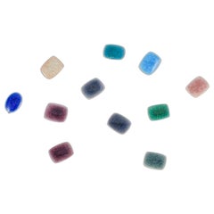 Ole Bjørn Krüger. Eleven unique brooches/ear clips in glazed stoneware